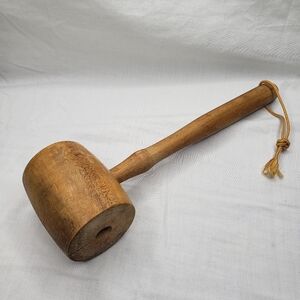 Vintage Distressed Wooden Mallet For Rustic Display